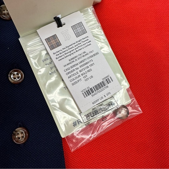 Burberry
Girls Red Cotton Varsity Polo Dress - Picture 10 of 11